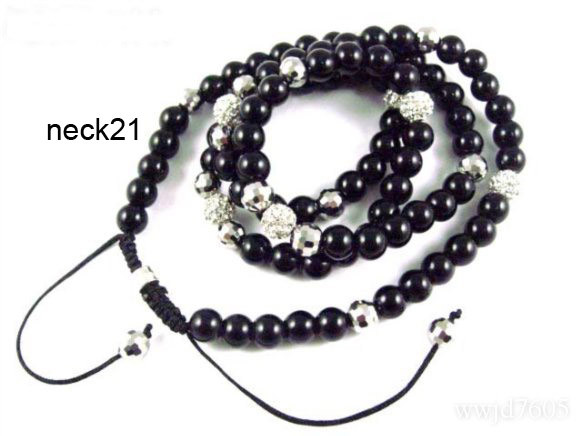 Ювелирные изделия Шамбхала, ожерелье Кристл Шамбалла шарика диско с черным шнуром
