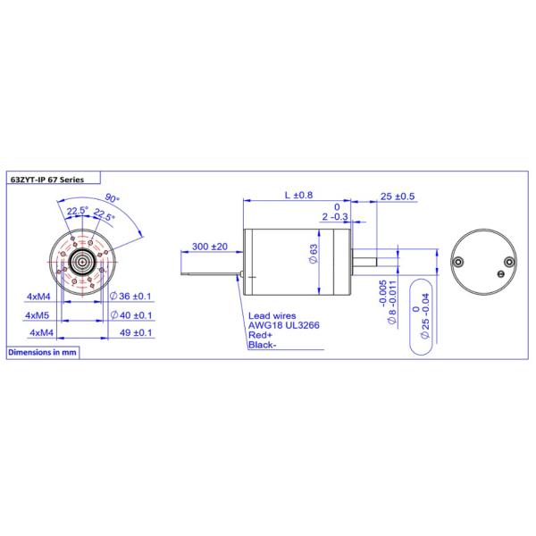 63ZYT-IP67 Серия Двигатель постоянного тока высокого крутящего момента постоянный магнит Двигатель постоянного тока