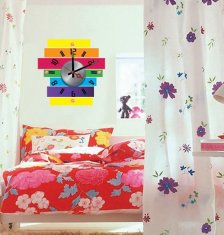 Nontoxic Novelty Home Decor Designer Wall Sticker Clocks 10D048 