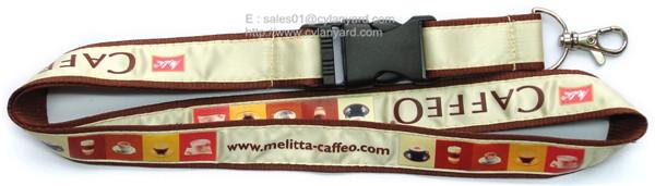 Polyester satin ribbon overlay neck strap lanyards, polyester with satin ribbon stitched,
