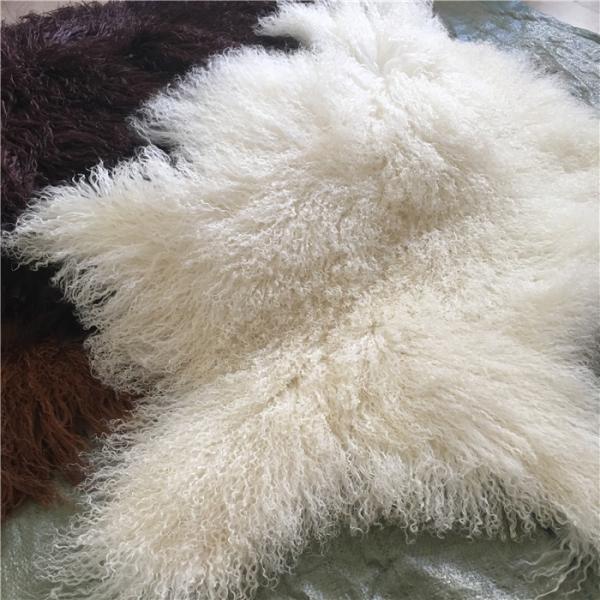 Real Long hair Sheepskin Genuine Mongolian lambswool curly sheep fur blanket