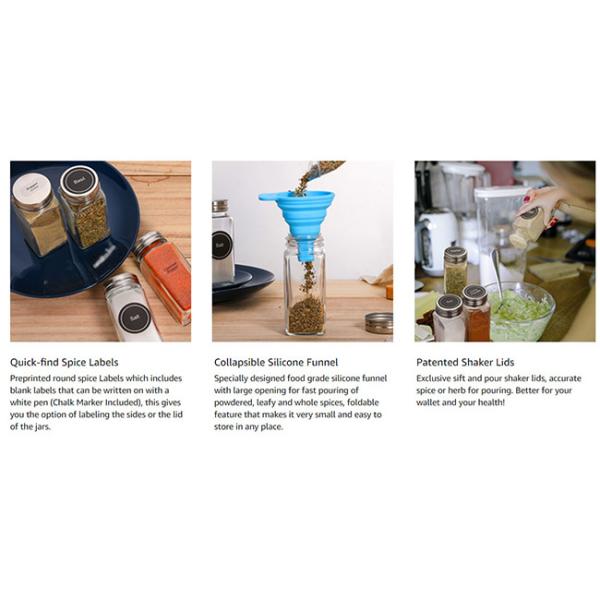 опарник стеклянной специи 4oz 24pcs приправляя установил с воздухонепроницаемой крышкой