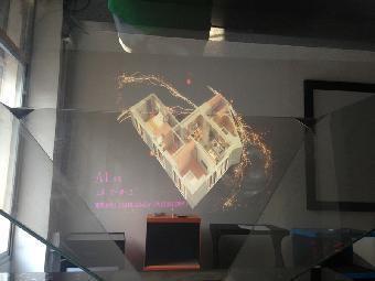 Clear Transparent Front Projection Film , Sticky 3D Holographic Projection Film For Live Events
