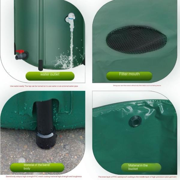 Collapsible Rain Barrel Water Storage Containers-53 Gallon Portable Rainwater Collect System Water Tank To Collect Rainwater From Gutter Downspout Water Catcher With Spigots,Filter＆Overflow Kits