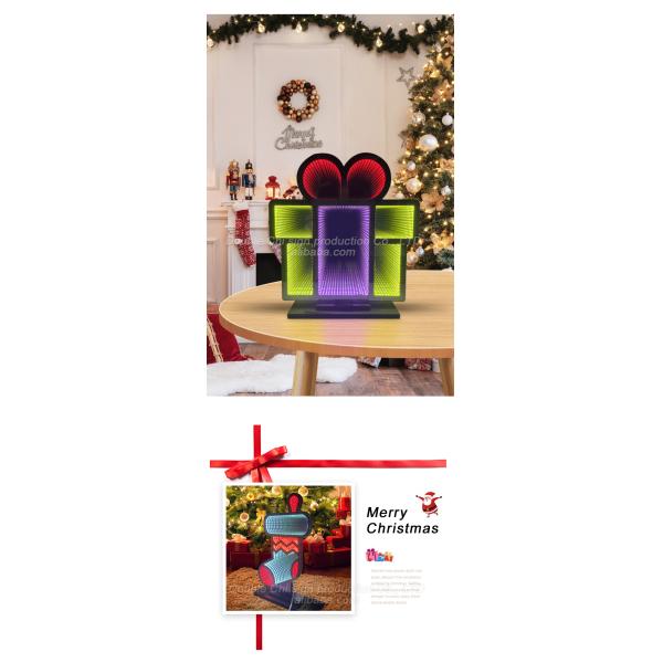 NO Dimmer Support Christmas Stocking LED Light Acrylic Magic Mirror for Festive Decor