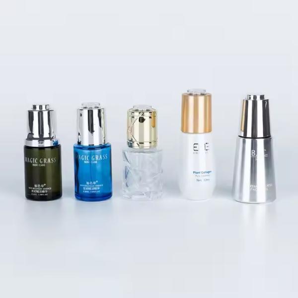Disc Cap 30ml Glass Dropper Bottles Skincare Packaging Light Blocking Design (MC-610)