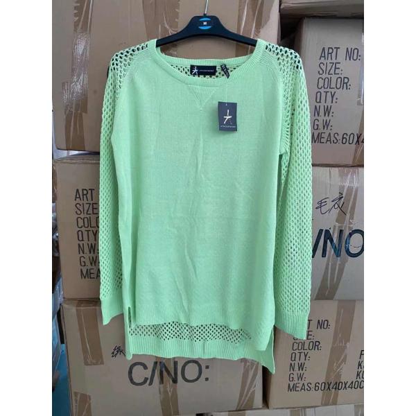 82% Cotton 18% Polyamide Ladies Pullover Sweater Loose Knitted