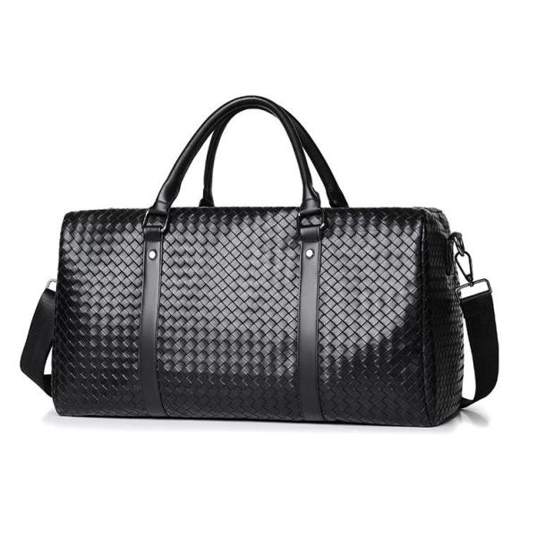 Braid PU Fabric Retro Style Large Sports Duffel Bag Wear Resistant