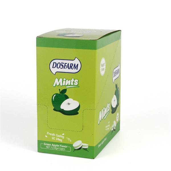 Doces dados forma ovais refrigerando do gosto de Sugar Free Mint Green Apple completos da vitamina C