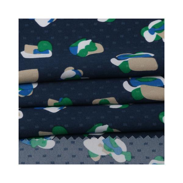 wholesale RECYCLED POLY ISLAND DOT silk like jacquard 100% RPET fabric