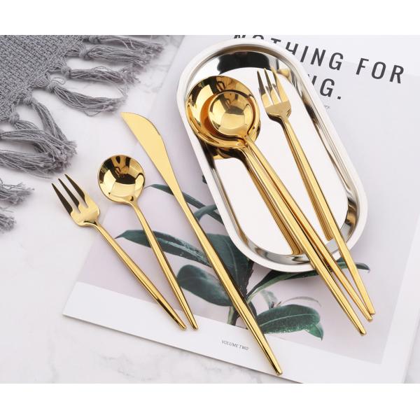 304 High Quality Mirror Gold Stainless Steel Cutlery NC099 Flatware Set Tableware Kitchen Items