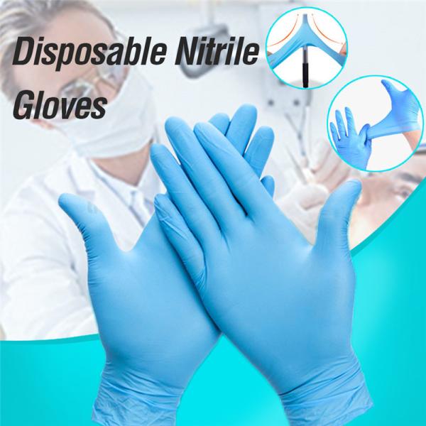 Anti Virus Disposable Protective Gloves / Disposable Nitrile Examination Gloves