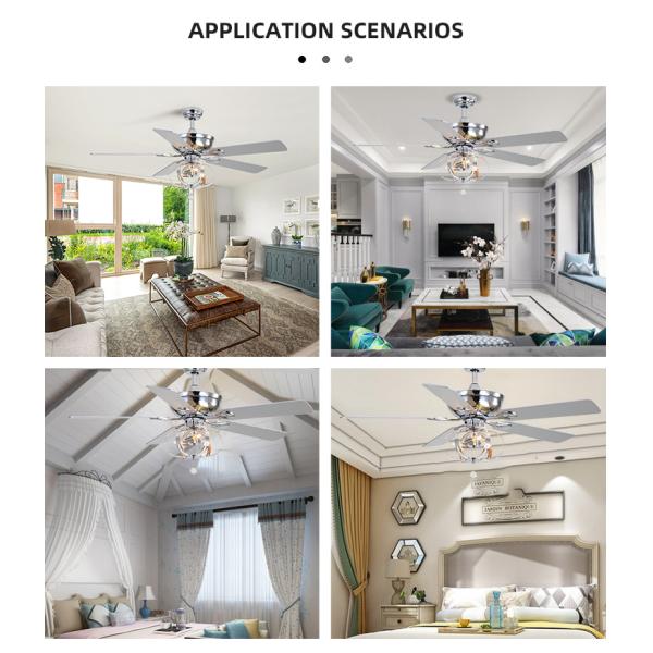 80Ra 65W 52 Inch Remote Control Ceiling Fan Commercial Ceiling Fans For Restaurants