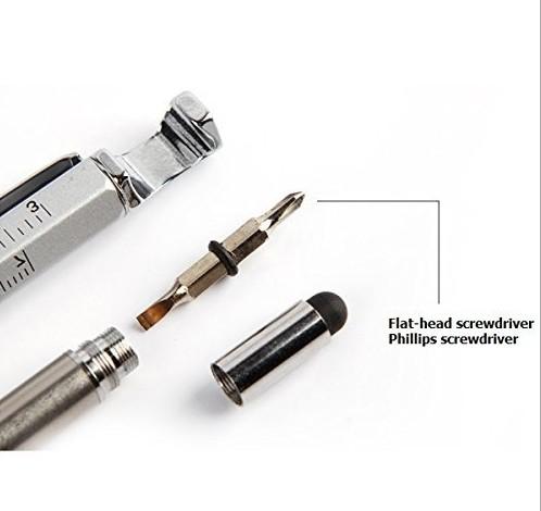 logo metal tool pen with ruler acrew driver phone touch tip and phone rack
