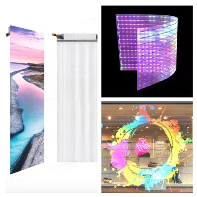 High Brightness P4 - 8mm LED Mesh Screen Outdoor Film Type Self Adhesive
