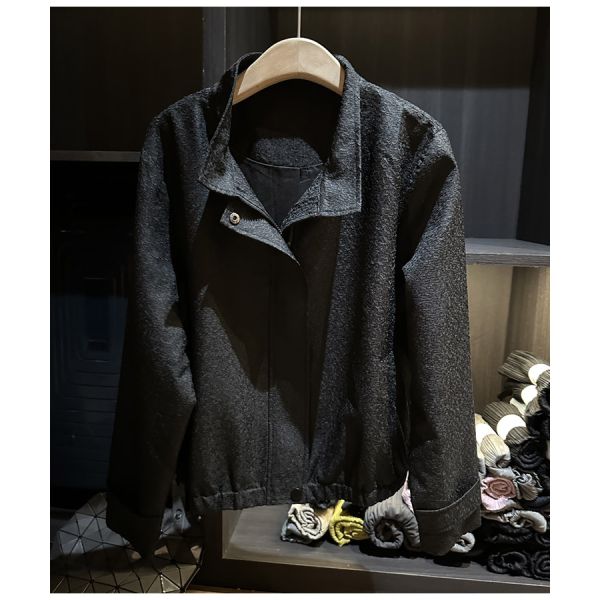 Temperament Short Jacket Jacket for Women 2025 Autumn New Korean Edition Fashion Solid Color Collar Loose  Coat