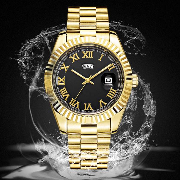 Men'S Classic Stainless Steel Quartz Chronograph Watch High Accuracy