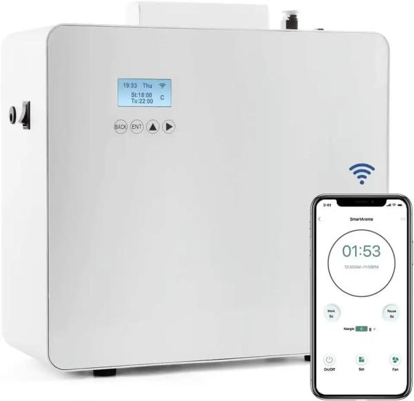 WIFI Controle Inteligente Óleos Essenciais Diffuser 800ML Grande Capacidade Hotel Comercial Diffuser de Aromas Elétricos sem Água