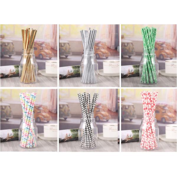 Food Grade Certified 100% Biodegradable Environmentally Friendly Disposable Kraft Paper Straws 6/8/10/12*180/190/200MM