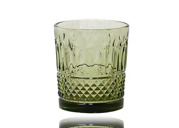 CE Hand Pressed Solid Amber Smoky Grey 9OZ Crystal Whiskey Glasses For Drinking