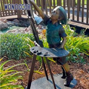 Vida feita sob encomenda - tamanho uma estátua de bronze de um óleo de pintura