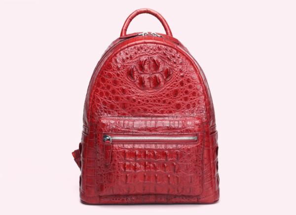Custom logo crocodile skin bag backpack for ladies