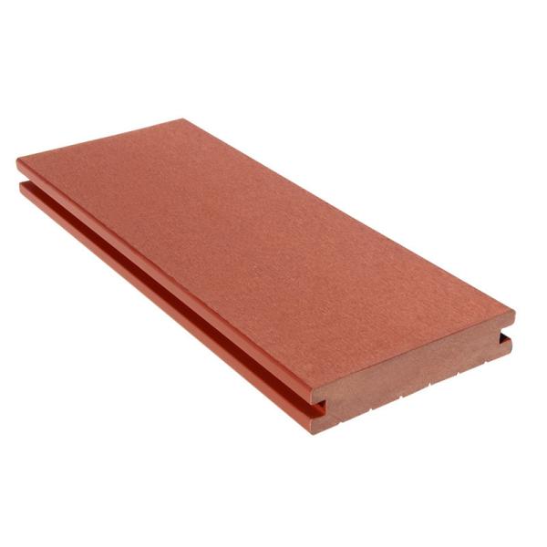 Recyclable Plastic Cedar Look Solid Composite Decking Material 140x30mm