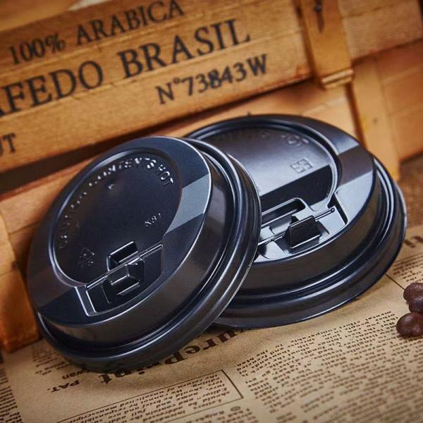 Disposable Leakproof Plastic Coffee Lid PP PS PLA Strawless Iced Coffee Cup