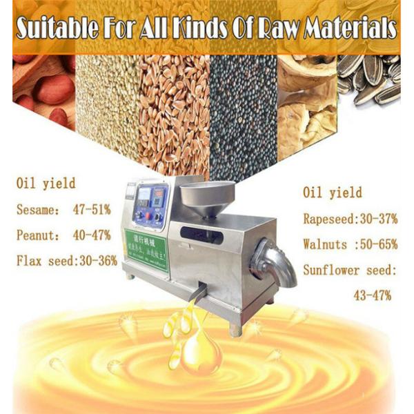 3KW Rapeseed Peanut Oil Press Machine Sesame Seed Crush 15Kg/H