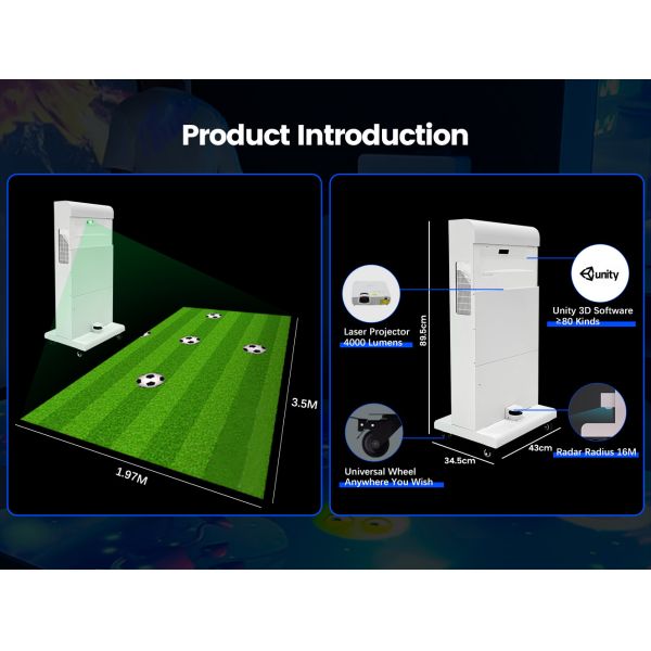 Système de projection au sol interactif mobile tout-en-un avec résolution 1280*800 110V-250V Voltage et projecteur à mise au point courte
