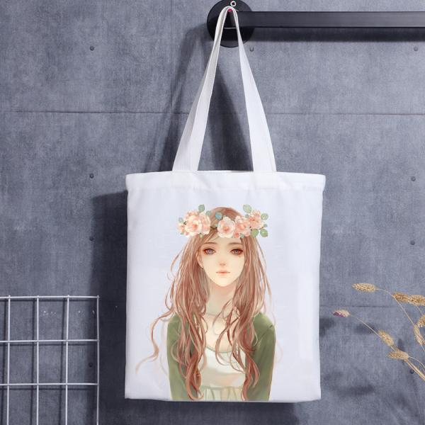 Напечатанный таможней ходя по магазинам логотип хлопка сумок холста дам мультфильма подарка рождества