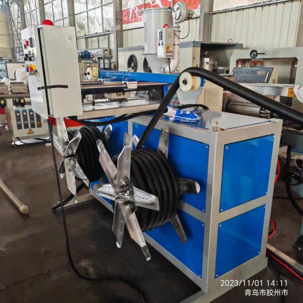 SGS HDPE трубная экструдерная машина, пластиковая одностенная гофрированная трубная линия