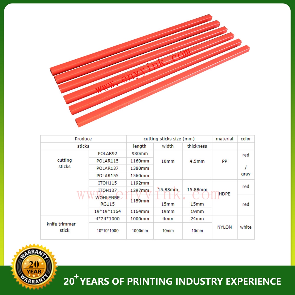 ПВХ нейлон HDPE PE Полярные режущие палочки для резателей бумаги 770*10*4,5 мм толщина