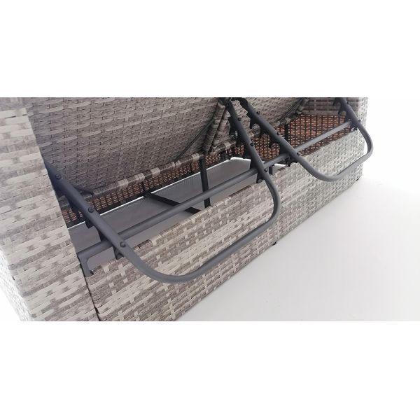 Leisure Outdoor Rattan Double Sun Bed Rattan Wicker Chaise Lounge Daybed With Canopy