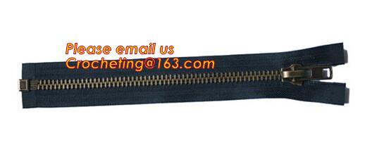 rose gold nickel free garment accessory metal zipper, garment accessories colored plastic zipper with painted thumb slid