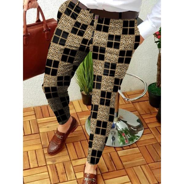 Affordable Tactical Print Pants for Men Spring Season Knitted Golf Elastic Trousers