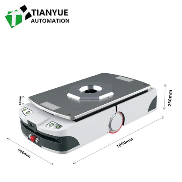 Indoor Warehouse AGV with WiFi 4G Ethernet Communication Interface 600KG Load Capacity and Four Steering Wheels Drive Method