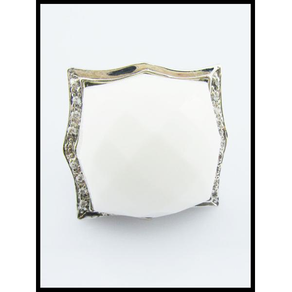 925 Sterling Silver Irregular Shape White Agate Rings For Women Sterling Silver Rings With Stones