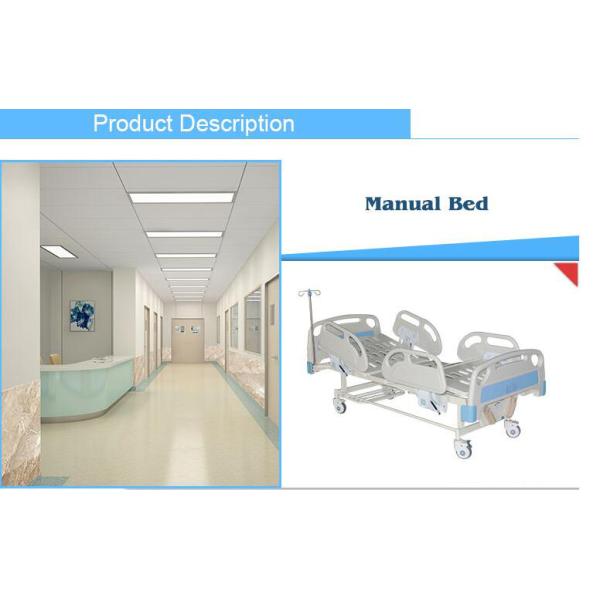 Two Function Medical Adjustable Hospital Manual Bed , Icu Bed With Wheels