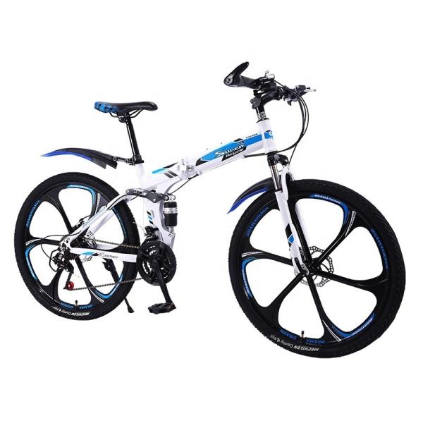 GOMID Carbon Steel Folding Bike 20 24 26 Inch Full Suspension Mountain Bike with Disc Brake and 200KG Load Capacity