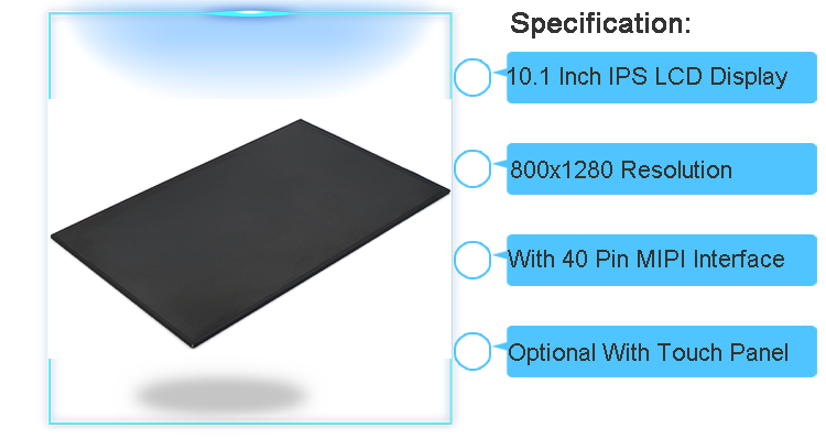800x1280 10.1 Capacitive Touch Screen LCD IPS WXGA TFT Laptop Display MIPI DSI