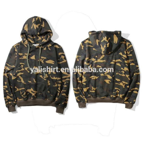 Custom long sleeves 100% cotton blank oversized camo hoodies mens