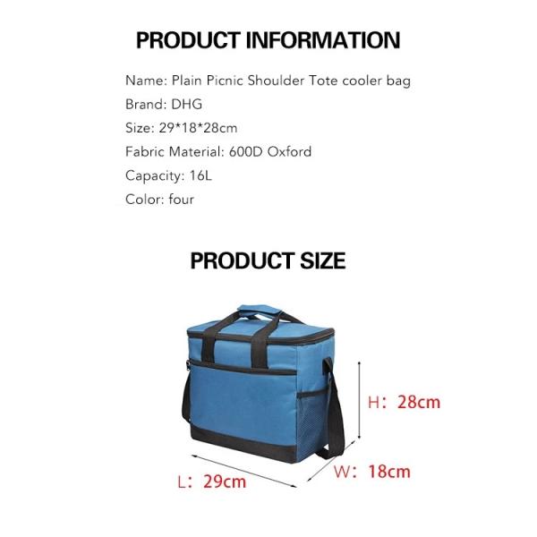 Aluminum Foil Insulated Cooler Lunch Bag 600D Plain