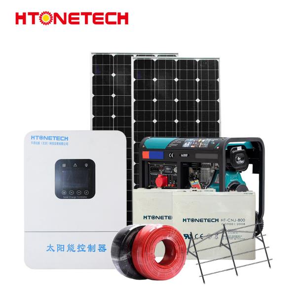Htonetech híbrido off-grid gerador de energia solar sistema de energia China 30kwh 40kwh painéis solares mono solar