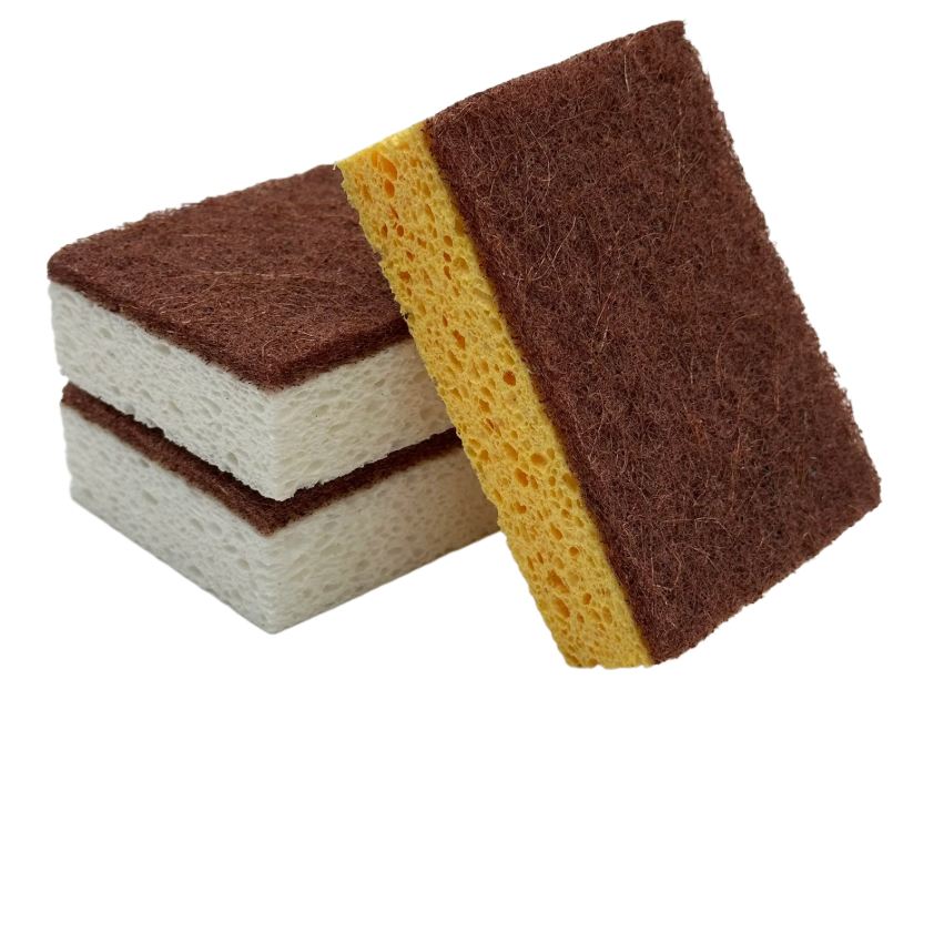 Tampon à récurer en pulpe de sisal avec une grande capacité d'absorption pour le nettoyage multi-surfaces de la cuisine, huile et eau
