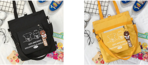 new fashion canvas tote customize color size women shopping bag multi function canvas backpacks handbags