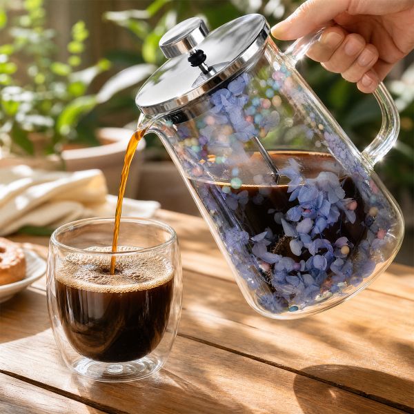 BPA Free Double Wall Glass French Press Coffee Maker 350ml 1000ml Tea Pot Home Use