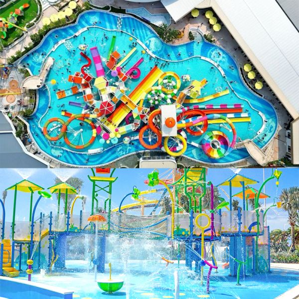 Theme Park Water Slide Splash Pad Accessories Aqua Amusement Splash Water Playground