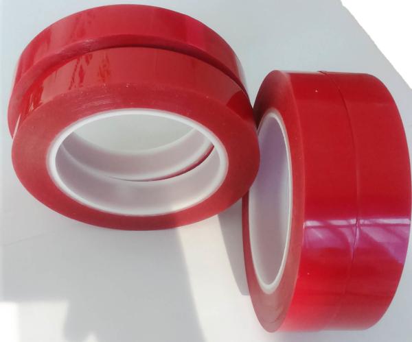 Soft And Tender Red Polyester Adhesive Tape / Switch Bonding Tape For Film Liner