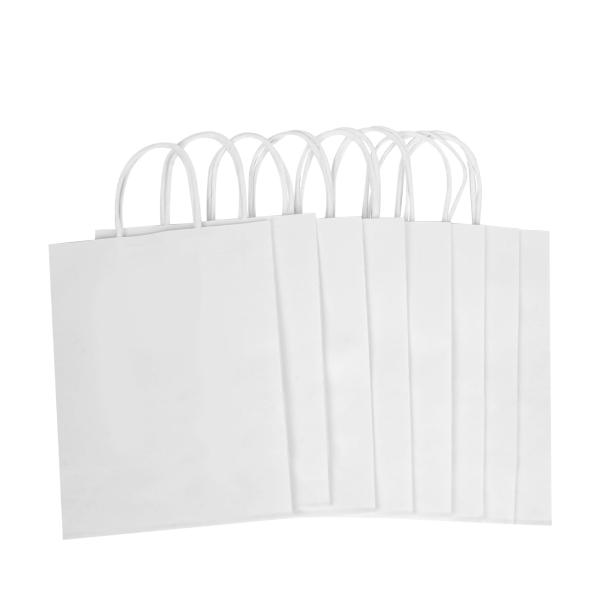 Color personalizado aceptado Regalo de lujo Blanco Compras Package de joyas Bolsa de papel Kraft